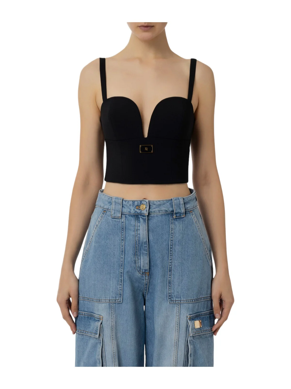ELISABETTA FRANCHI Top Donna  TO00941E2 110 Nero - Image 2