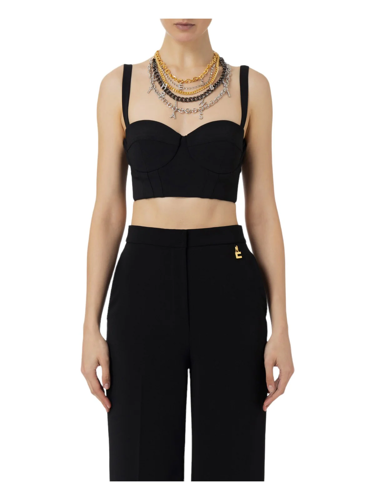 ELISABETTA FRANCHI Top Donna  TO01742E2 110 Nero - Image 2