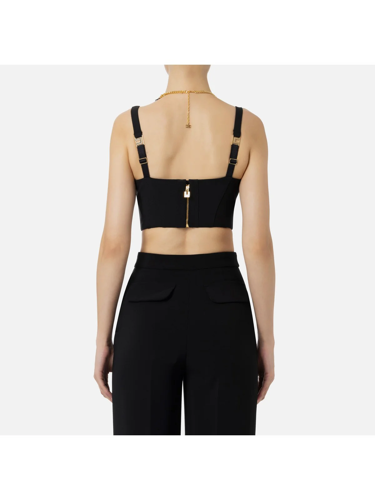 ELISABETTA FRANCHI Top Donna  TO01742E2 110 Nero - Image 3