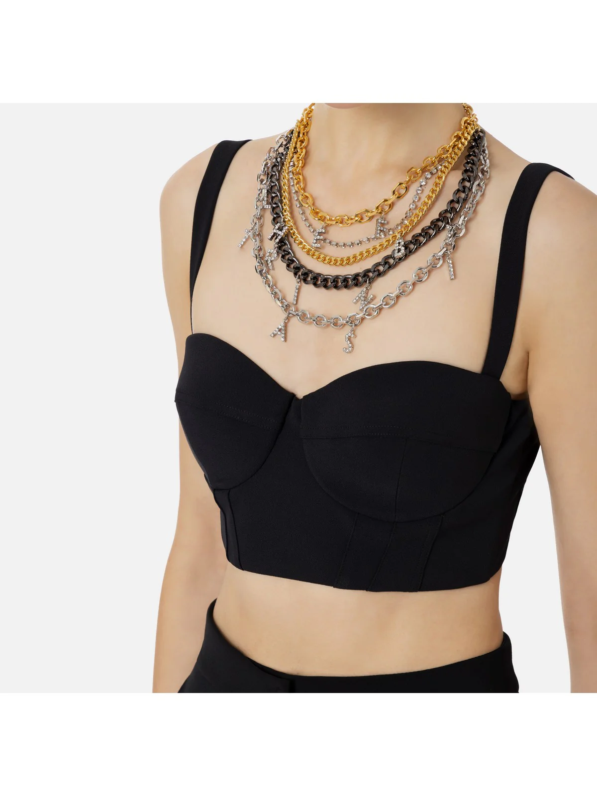 ELISABETTA FRANCHI Top Donna  TO01742E2 110 Nero - Image 4