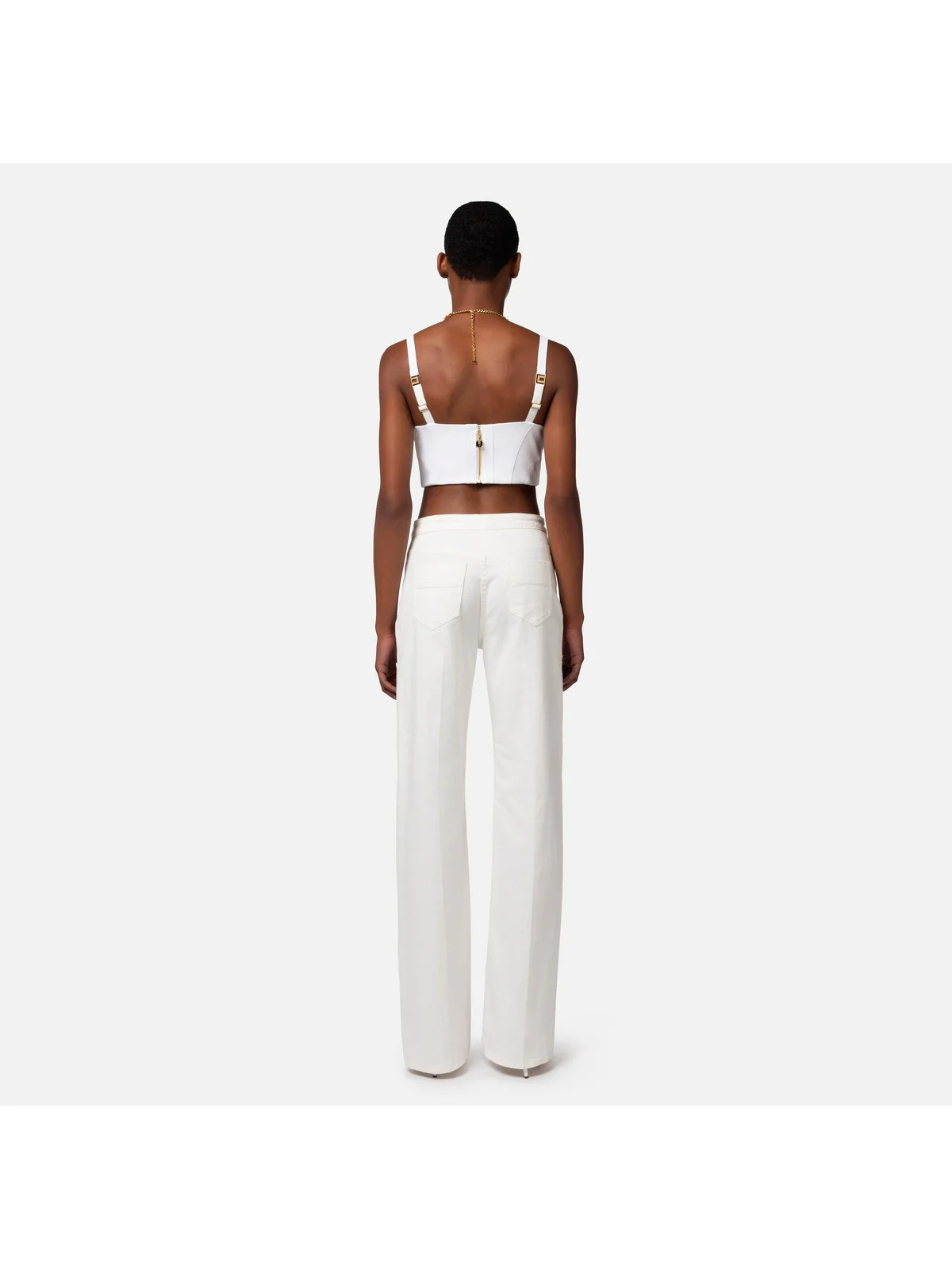 ELISABETTA FRANCHI Top Donna  TO01742E2 360 Avorio - Image 5