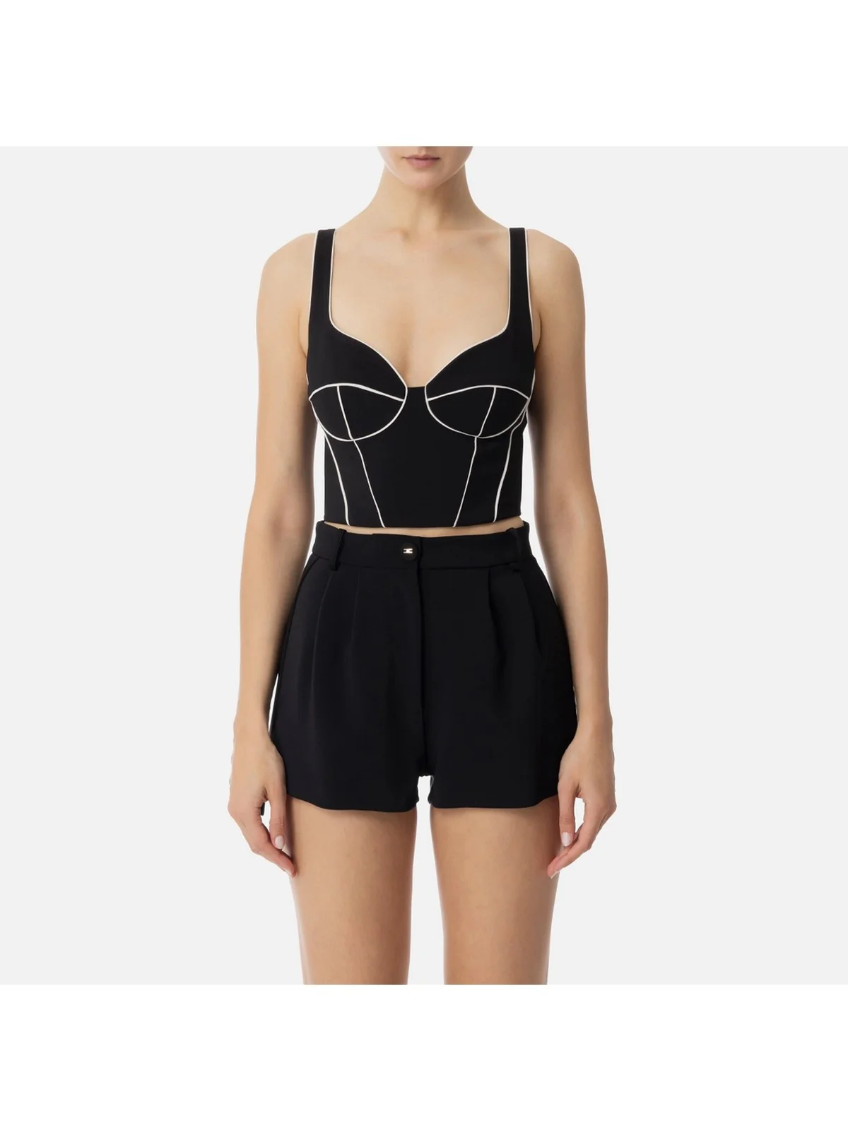 ELISABETTA FRANCHI Top Donna  TO02451E2-685 Nero - Image 4