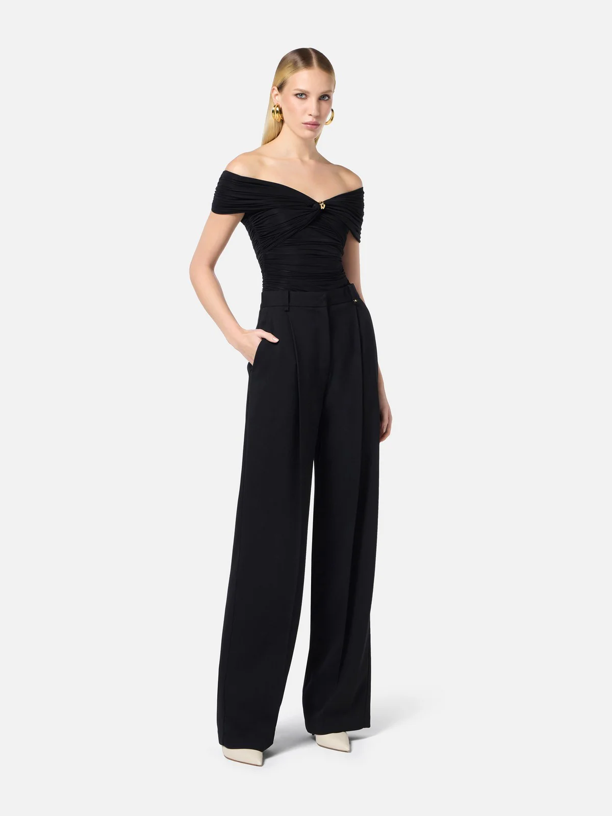 ELISABETTA FRANCHI Top Donna TO03852E2-110 Nero - Image 2