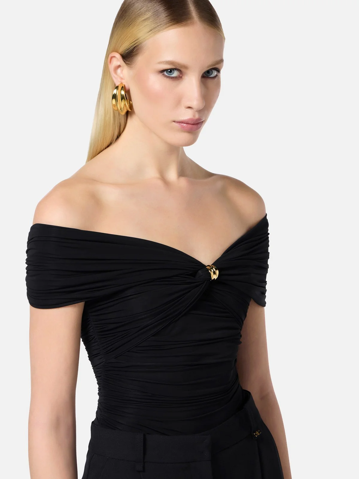 ELISABETTA FRANCHI Top Donna TO03852E2-110 Nero - Image 3
