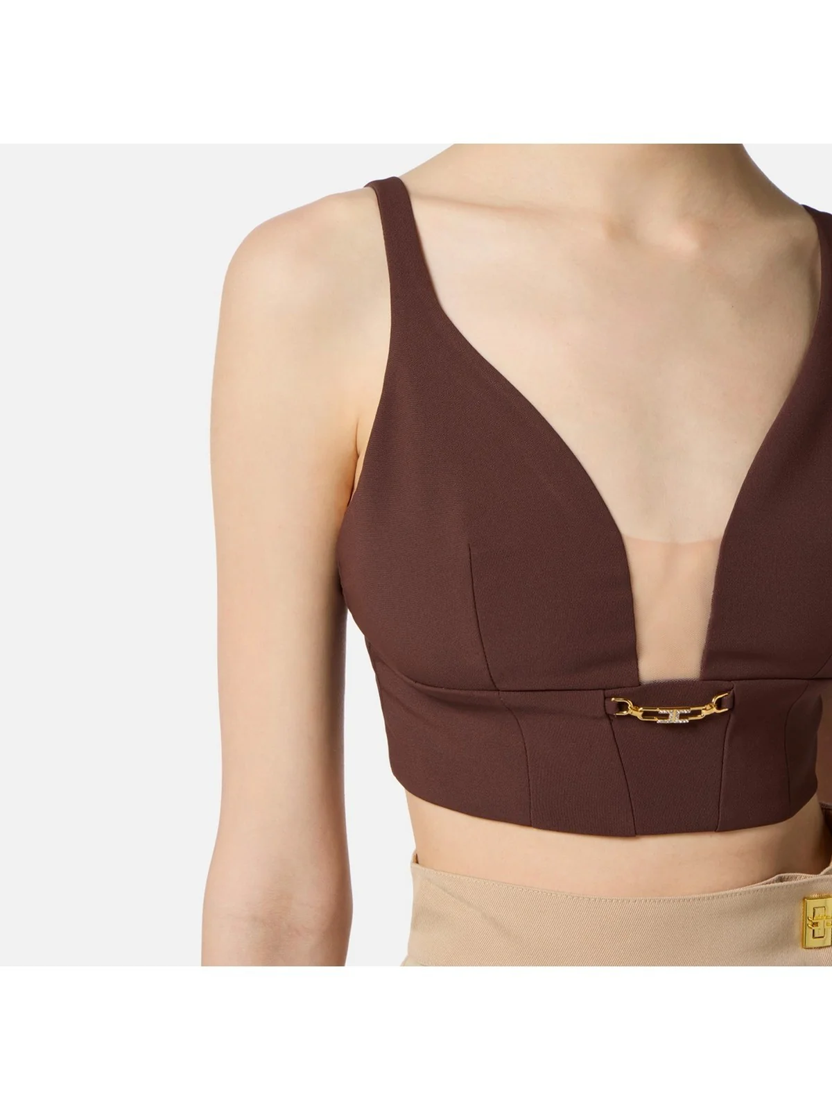 ELISABETTA FRANCHI Top Donna  TO04857E2 EA3 COFFEE - Image 2
