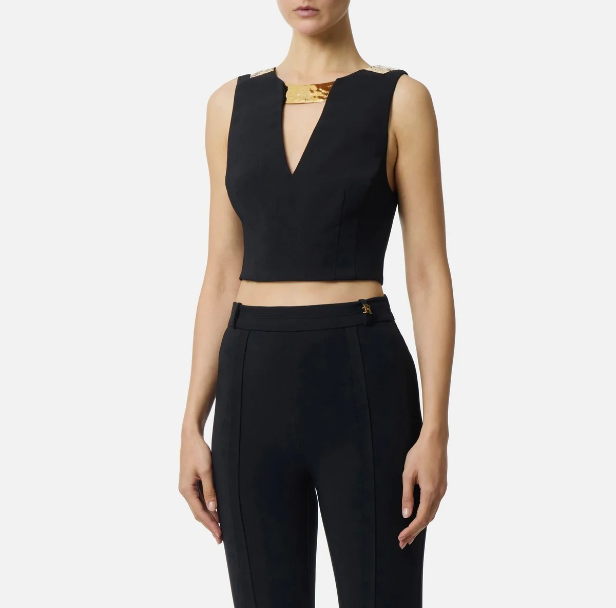 ELISABETTA FRANCHI Top Donna TO05061E2 110 Nero - Image 2