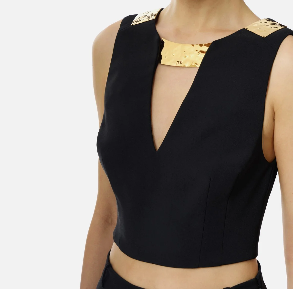 ELISABETTA FRANCHI Top Donna TO05061E2 110 Nero - Image 4