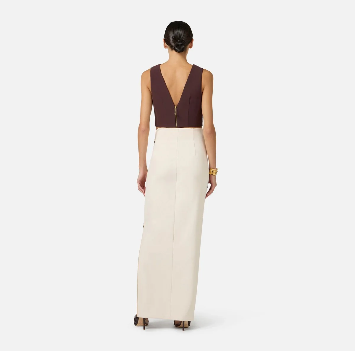 ELISABETTA FRANCHI Top Donna  TO05061E2 644 CACAO - Image 2