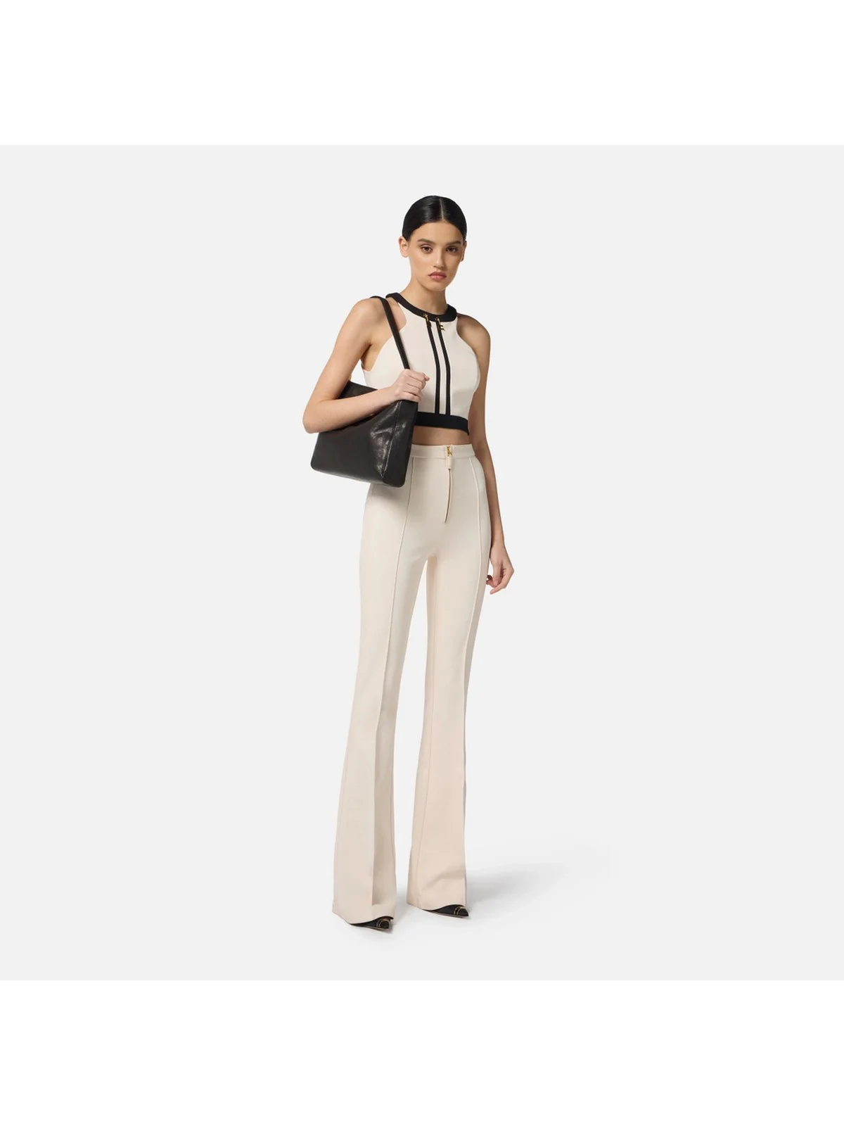 ELISABETTA FRANCHI Top Donna  TOT0156E2 EF1 MILK/NERO - Image 2