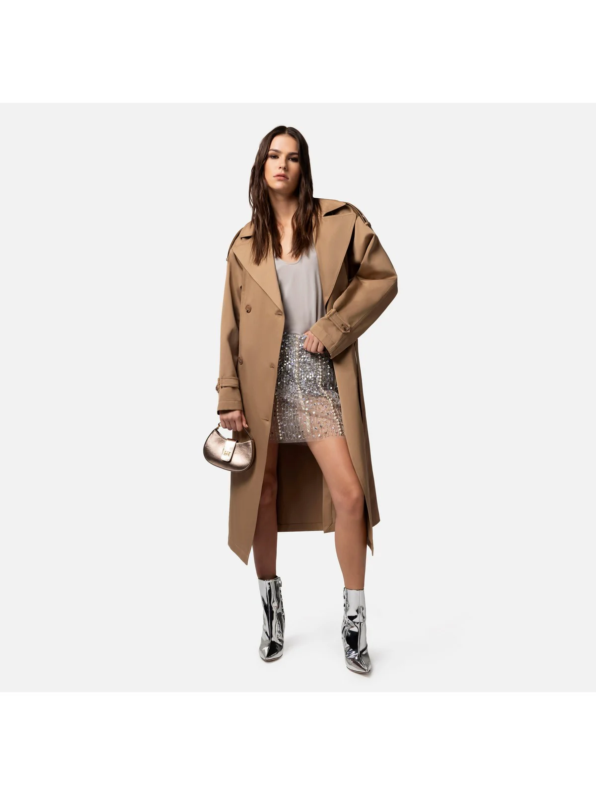 ELISABETTA FRANCHI Trench Donna  SP00541E2 390 Marrone - Image 2