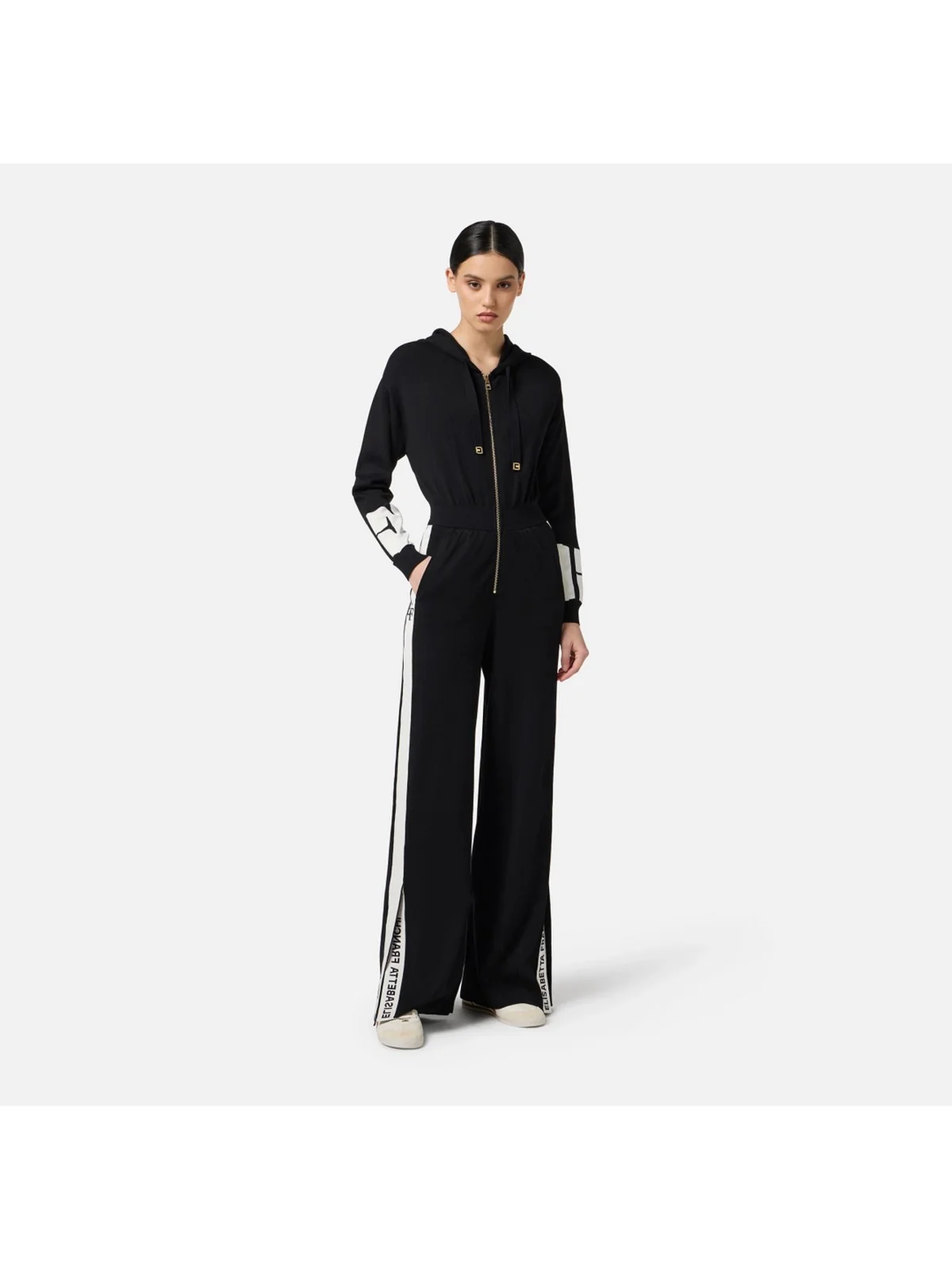ELISABETTA FRANCHI Tuta Donna KT61S56E2 EF3 NERO/MILK - Image 2