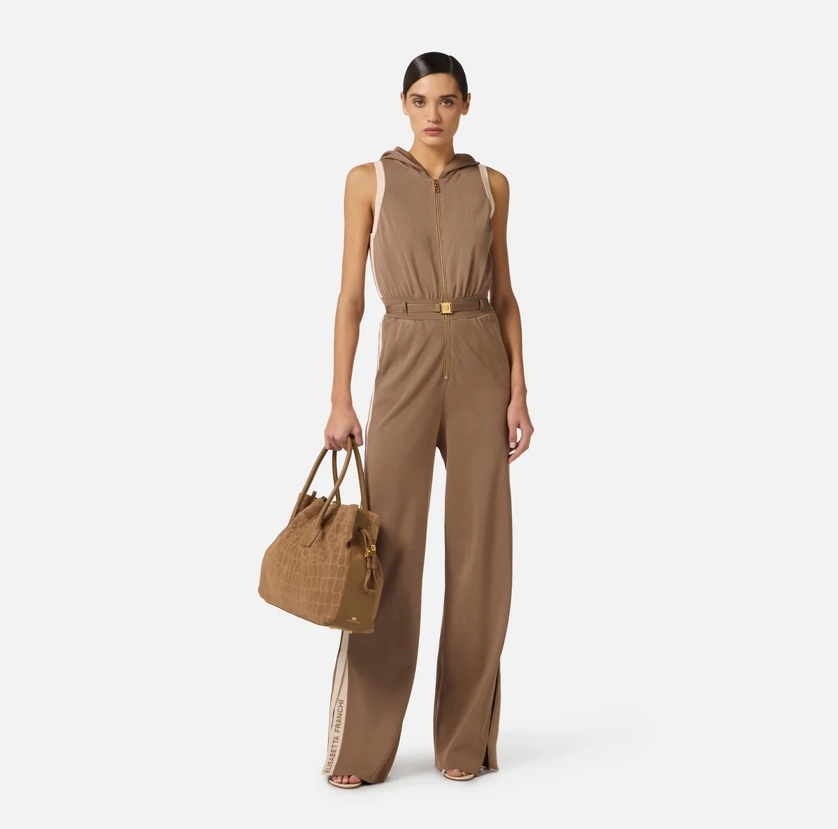 ELISABETTA FRANCHI Tuta Donna  KT68S61E2 727 ARGILLA/BURRO - Image 5