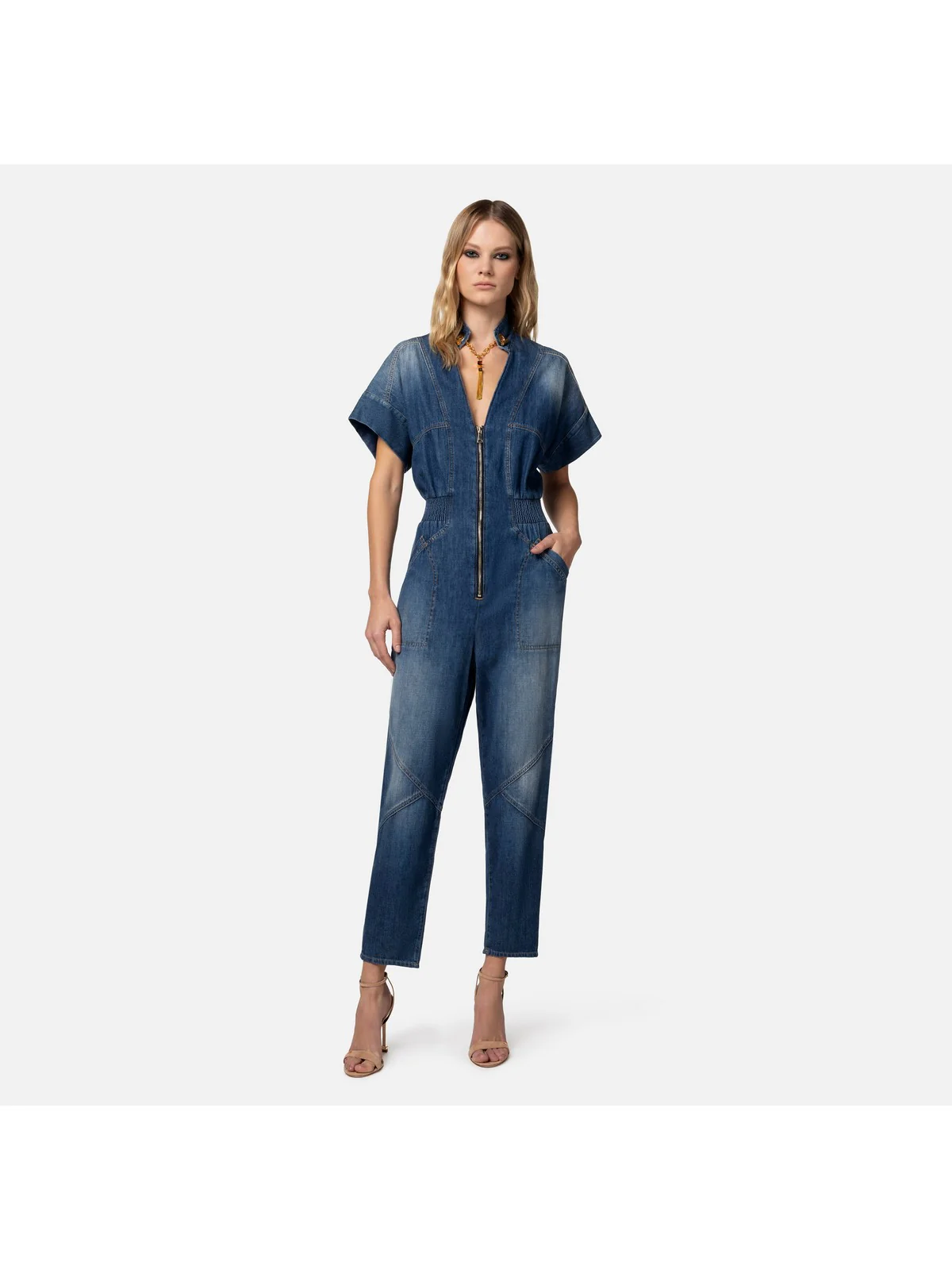 ELISABETTA FRANCHI Tuta Donna  TJ28I41E2 104 Blu - Image 2