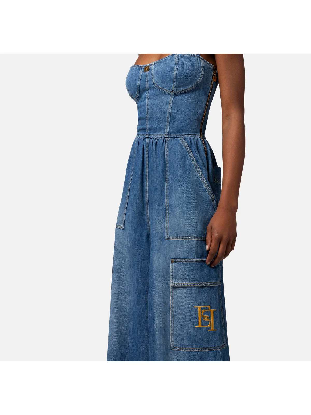 ELISABETTA FRANCHI Tuta Donna  TJ29D41E2 104 Blu - Image 4