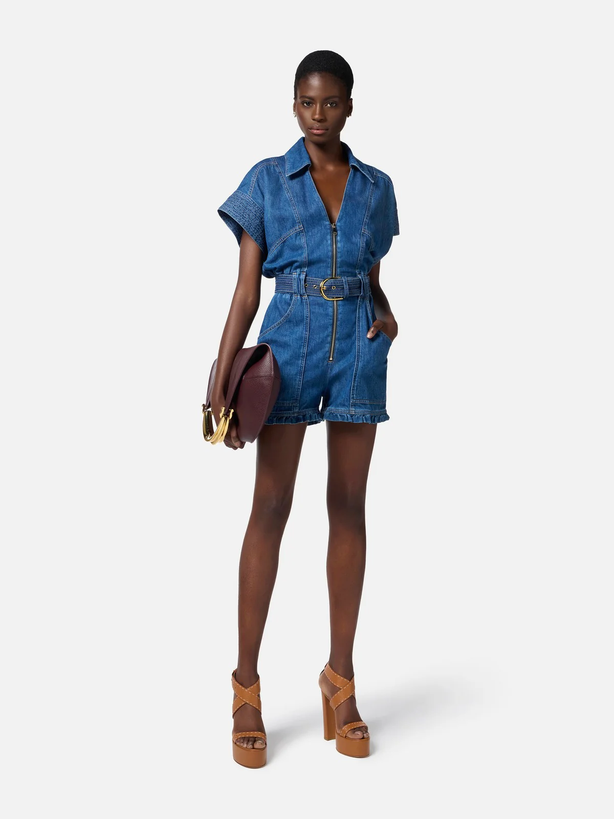 ELISABETTA FRANCHI Tuta Donna TJ36I51E2-104 Blu - Image 2