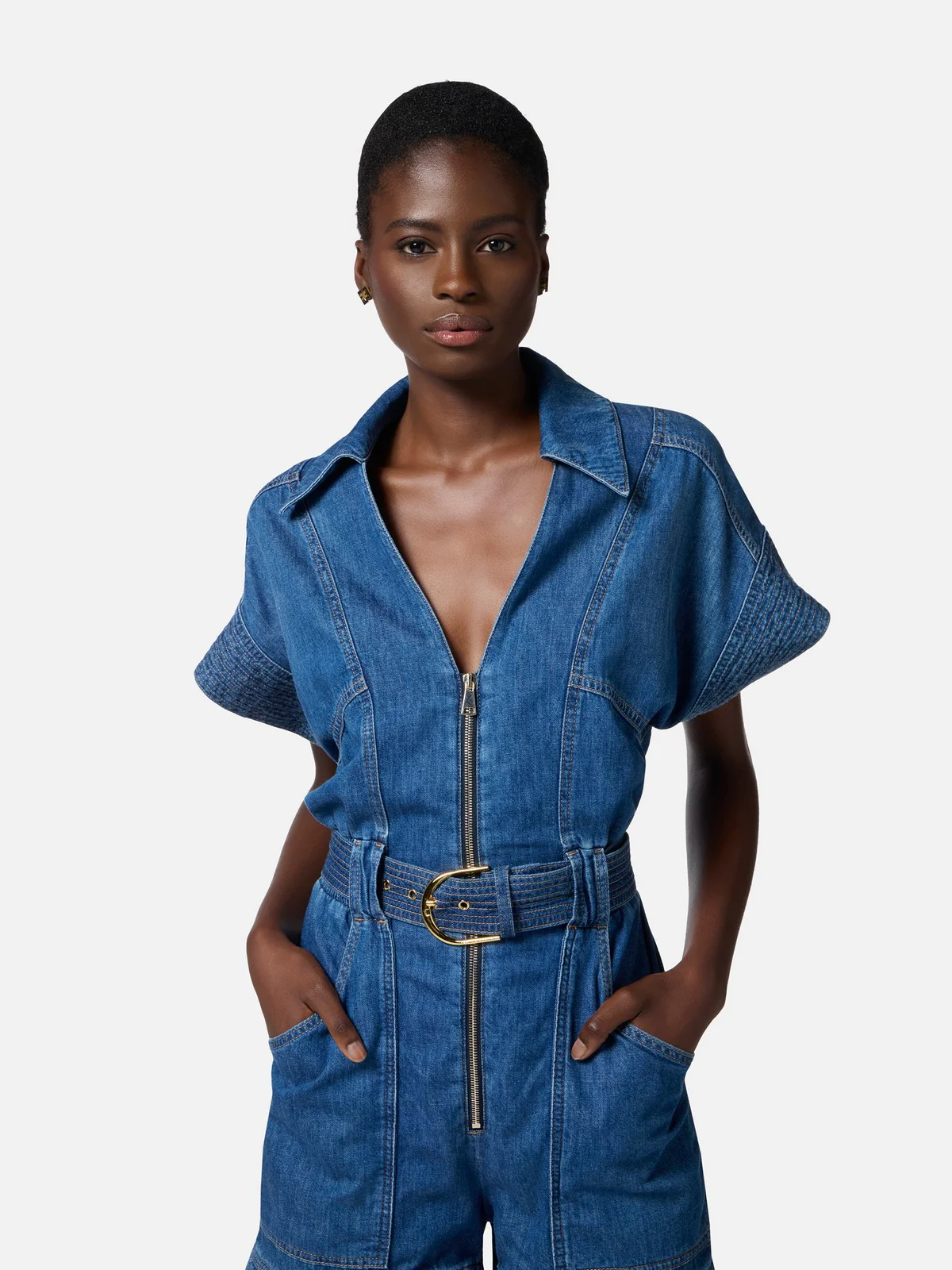 ELISABETTA FRANCHI Tuta Donna TJ36I51E2-104 Blu - Image 3