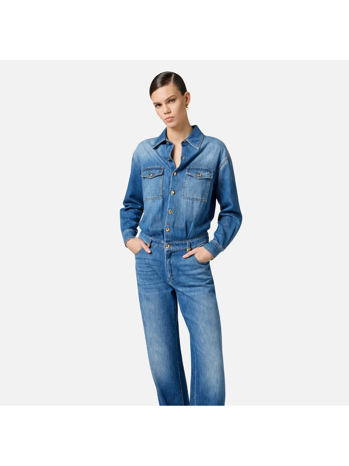 ELISABETTA FRANCHI Tuta Donna  TJ38D51E2-192 Blu - Image 3