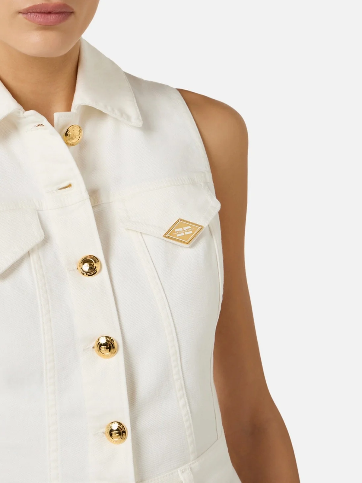 ELISABETTA FRANCHI Tuta Donna  TJ45N61E2 360 Avorio - Image 2