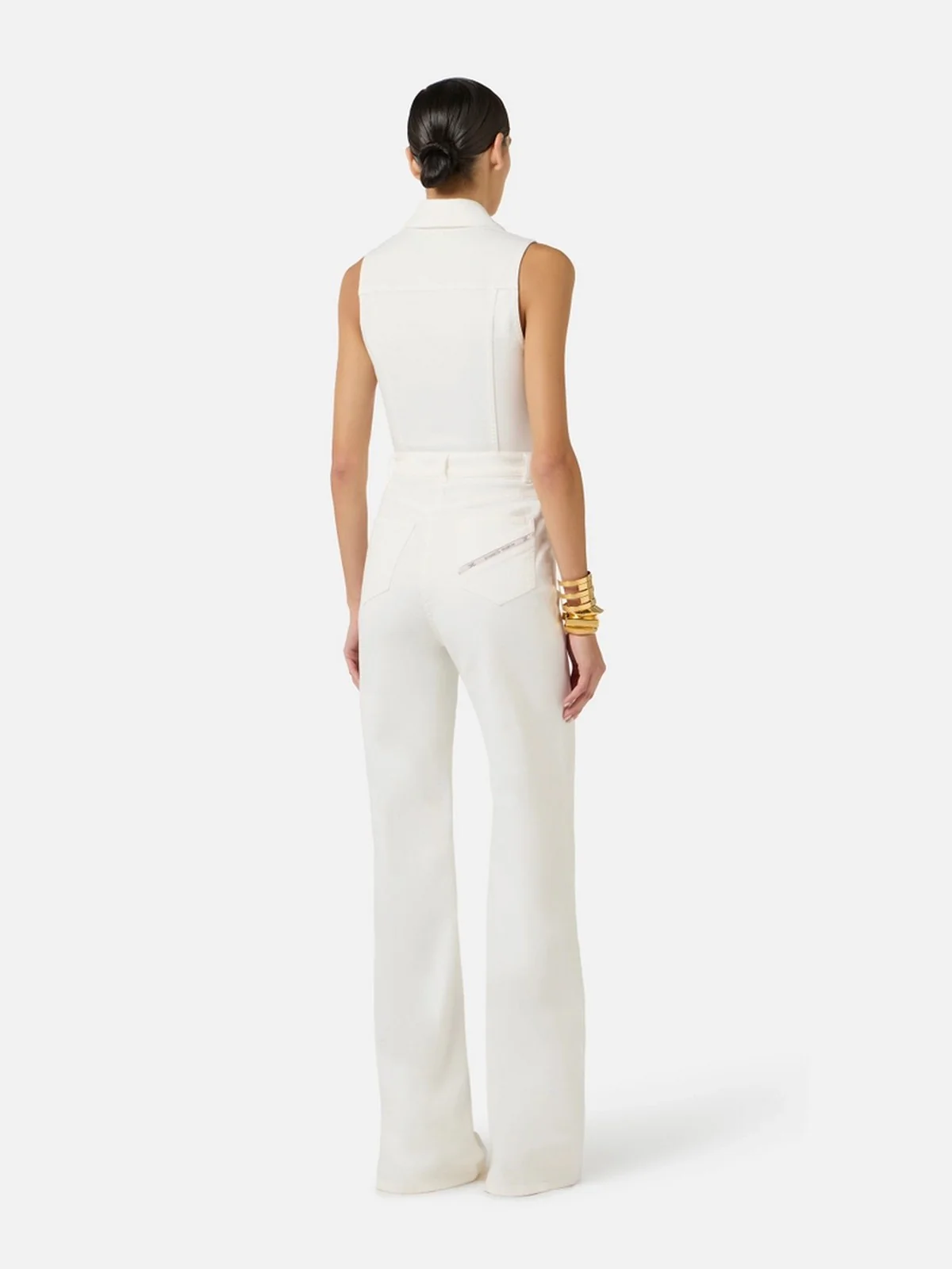ELISABETTA FRANCHI Tuta Donna  TJ45N61E2 360 Avorio - Image 3