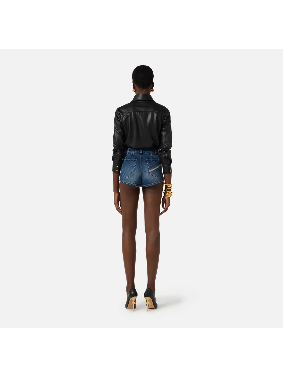 ELISABETTA FRANCHI Tuta Donna TJ48I61E2 FB7 NERO/BLUE DENIM - Image 3