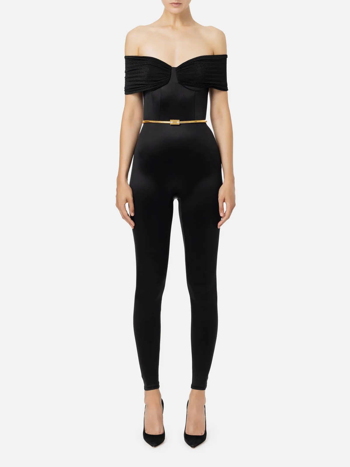 ELISABETTA FRANCHI Tuta Donna  TU01847E2 110 Nero - Image 2