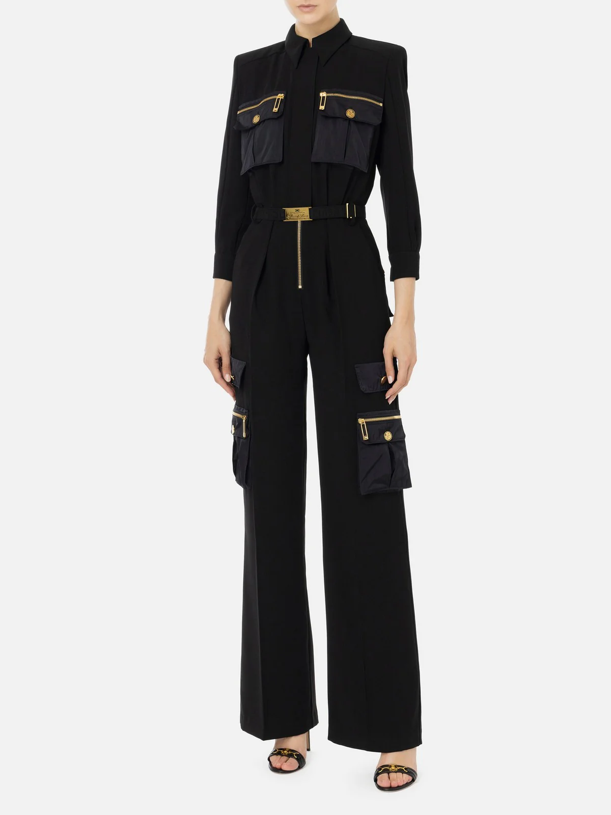 ELISABETTA FRANCHI Tuta Donna TU02246E2 110 Nero - Image 2