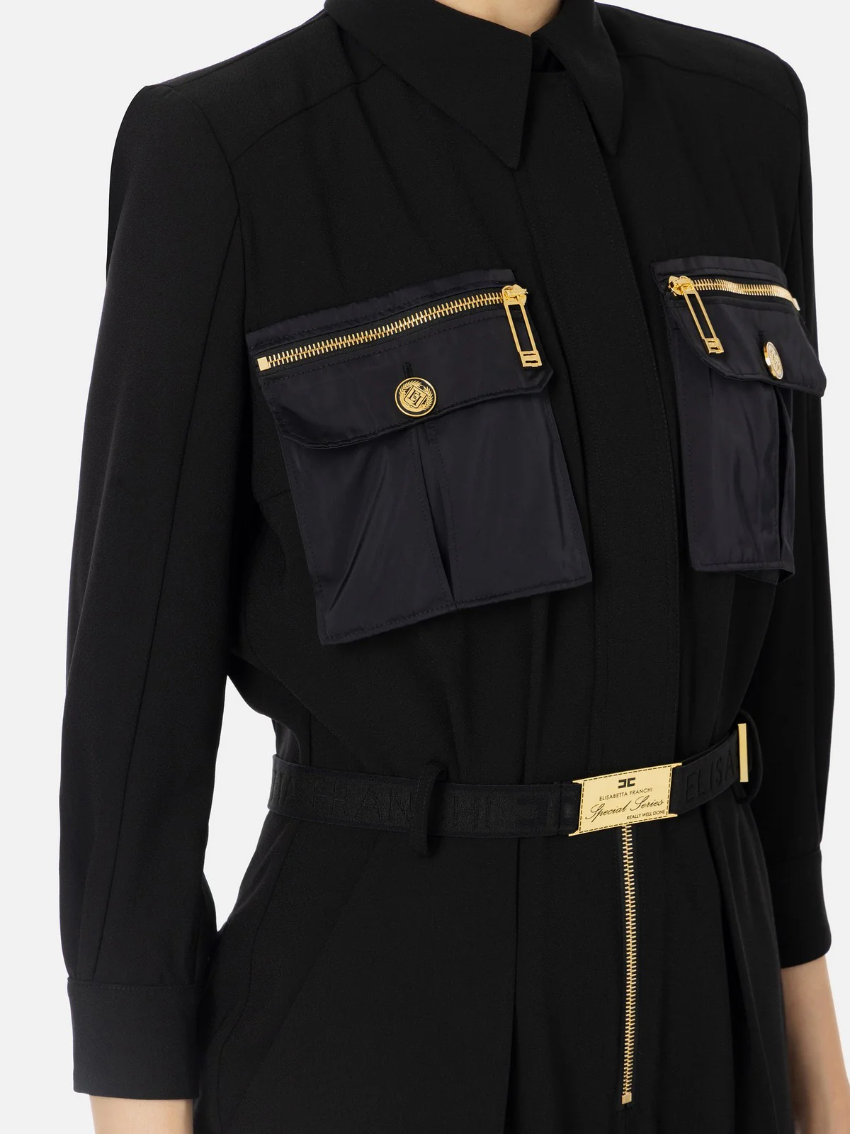 ELISABETTA FRANCHI Tuta Donna TU02246E2 110 Nero - Image 3