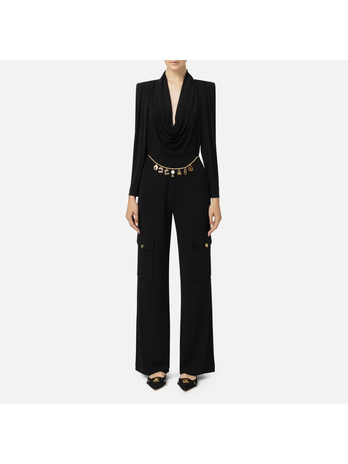ELISABETTA FRANCHI Tuta Donna  TU03147E2 110 Nero - Image 2