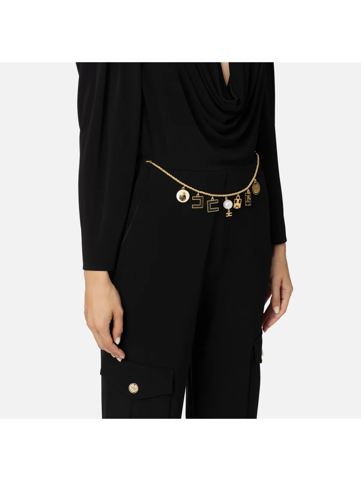 ELISABETTA FRANCHI Tuta Donna  TU03147E2 110 Nero - Image 3