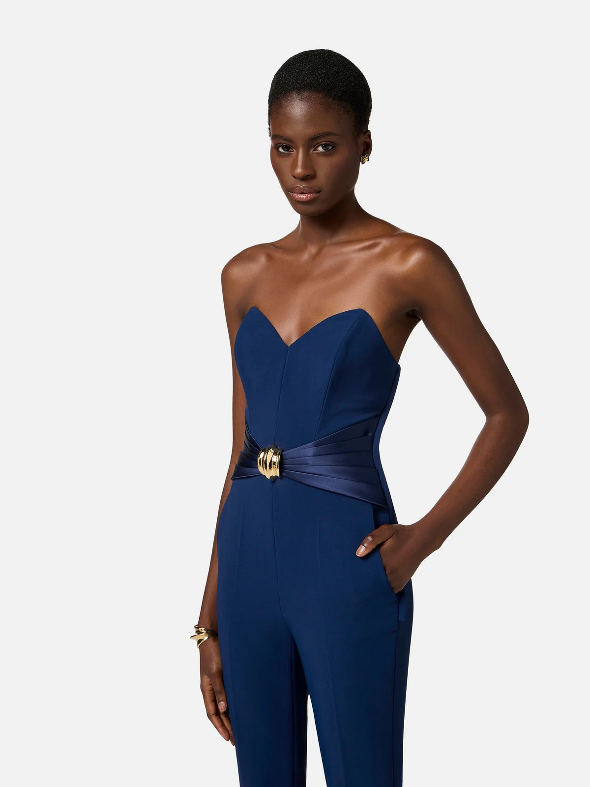 ELISABETTA FRANCHI Tuta Donna  TU03951E2-DC8 Blu - Image 3