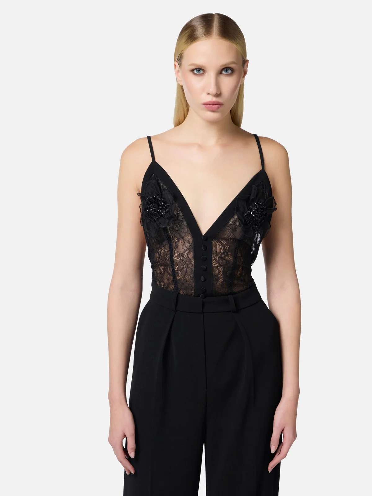 ELISABETTA FRANCHI Tuta Donna  TU04952E2-110 Nero - Image 3