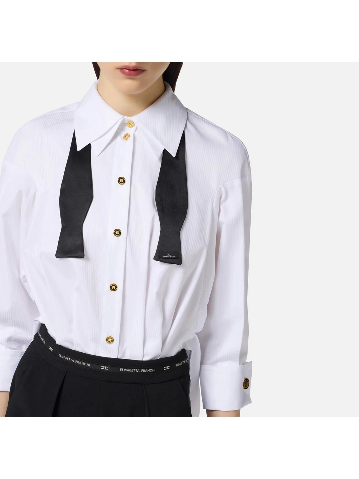 ELISABETTA FRANCHI Tuta Donna  TU05656E2 221 BIANCO/NERO - Image 2