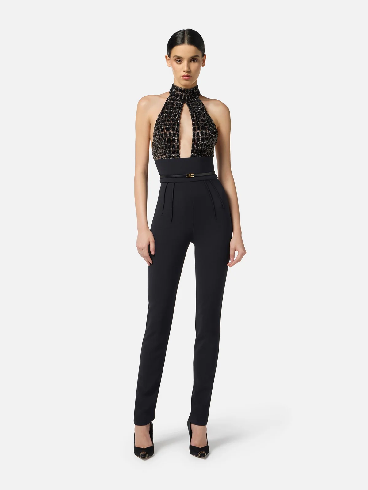 ELISABETTA FRANCHI Tuta Donna  TU06257E2 110 Nero - Image 2