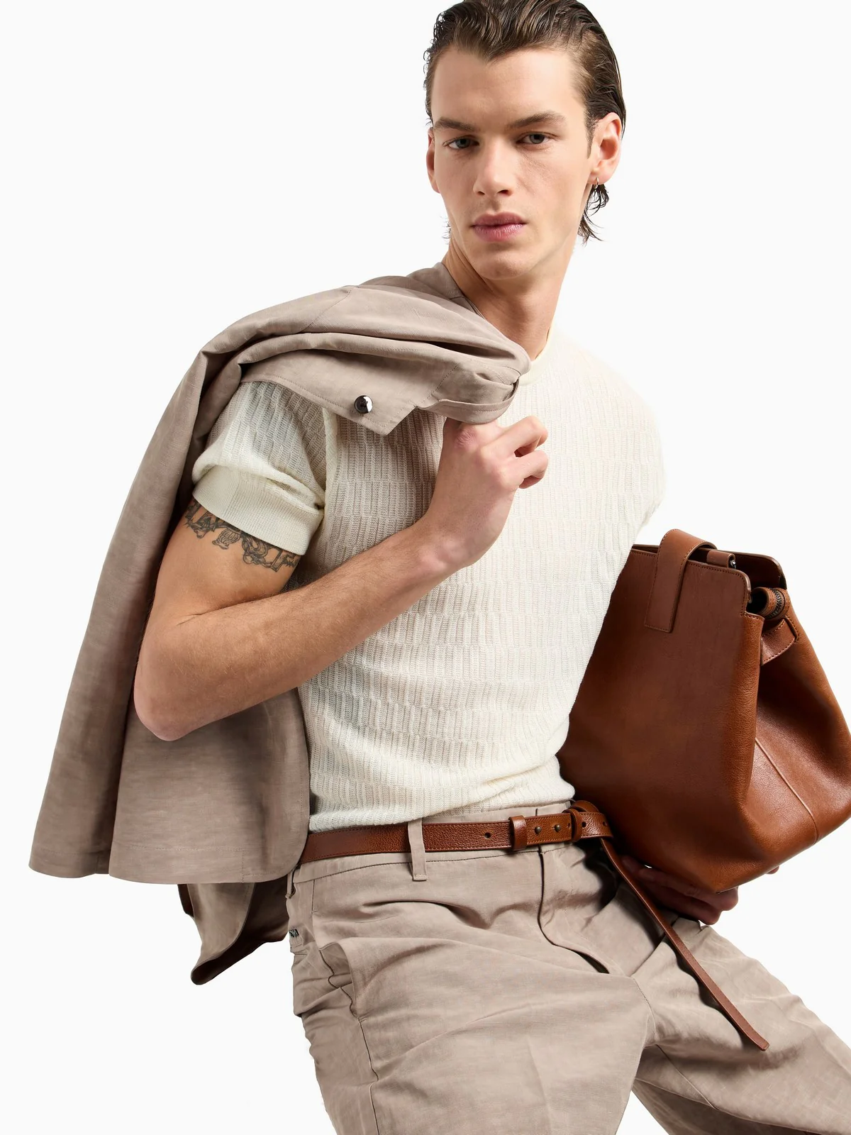 EMPORIO ARMANI Maglia Uomo EM001568 AF14854 F1062 Beige - Image 6
