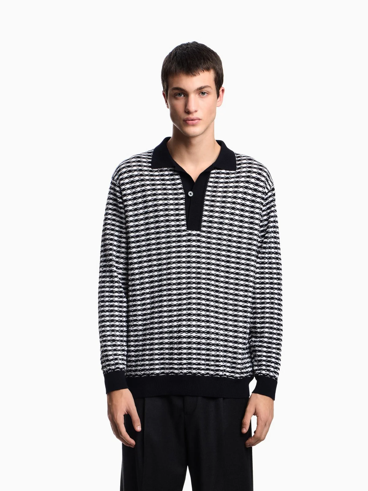 EMPORIO ARMANI Maglione Uomo  EM003518 AF19833 F0015 WHITE/DARK BLUE - Image 3