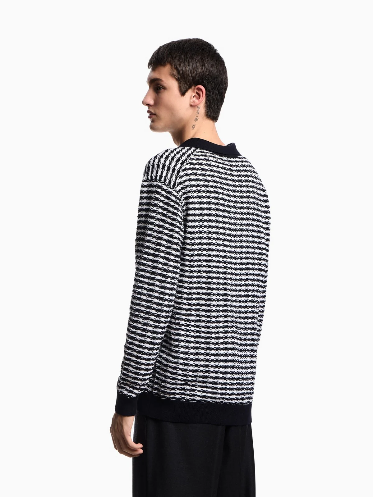EMPORIO ARMANI Maglione Uomo  EM003518 AF19833 F0015 WHITE/DARK BLUE - Image 4
