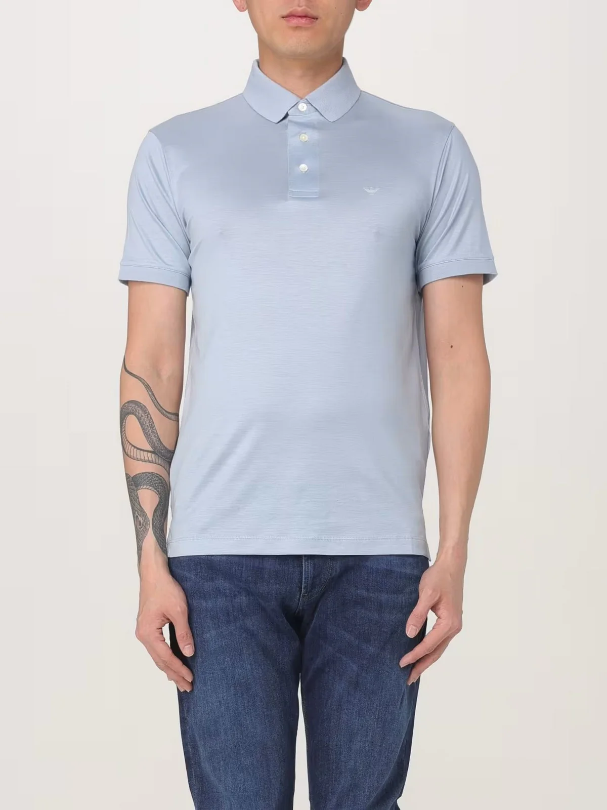 EMPORIO ARMANI Polo Uomo  8N1F98 1JUVZ U9378 SUBDUED BLUE - Image 2