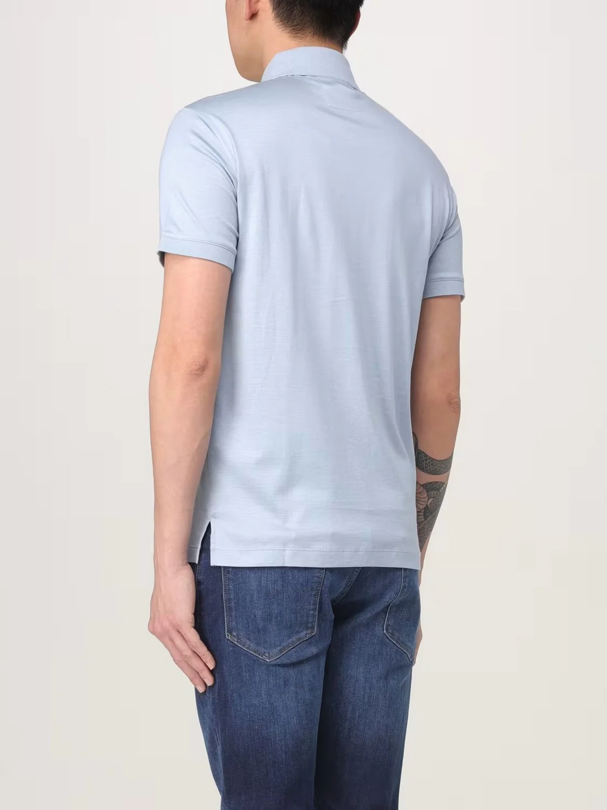 EMPORIO ARMANI Polo Uomo  8N1F98 1JUVZ U9378 SUBDUED BLUE - Image 3