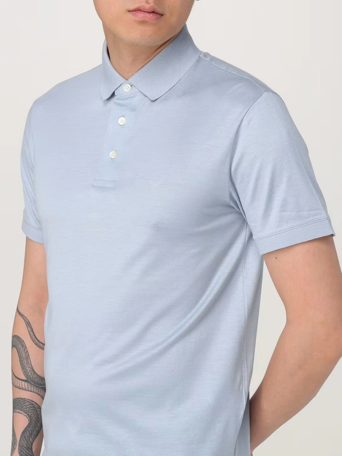EMPORIO ARMANI Polo Uomo  8N1F98 1JUVZ U9378 SUBDUED BLUE - Image 4