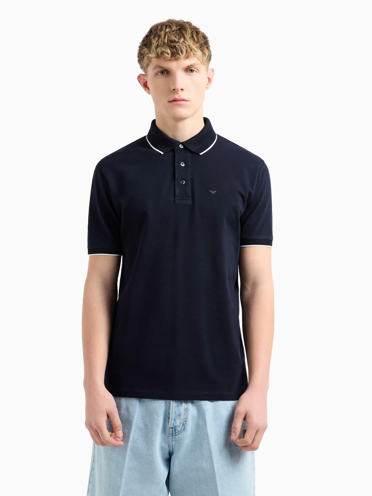 EMPORIO ARMANI Polo Uomo  EM000858 AF12955 UB118 Blu - Image 3