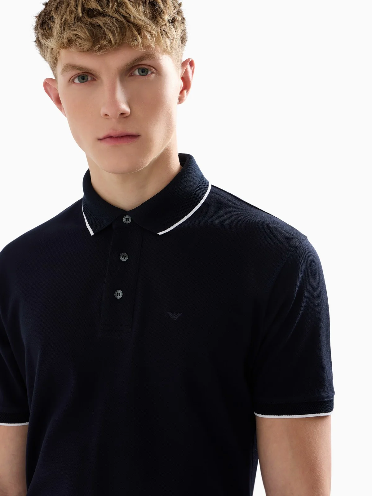 EMPORIO ARMANI Polo Uomo  EM000858 AF12955 UB118 Blu - Image 4