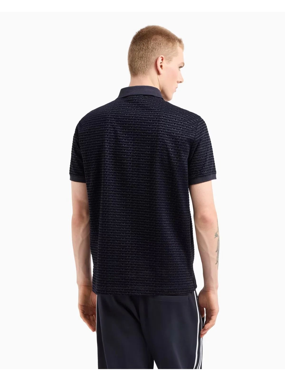 EMPORIO ARMANI Polo Uomo  EM001283 AF10017 FB229 EM001289 NAVY ALLOVER FLOCKING - Image 3