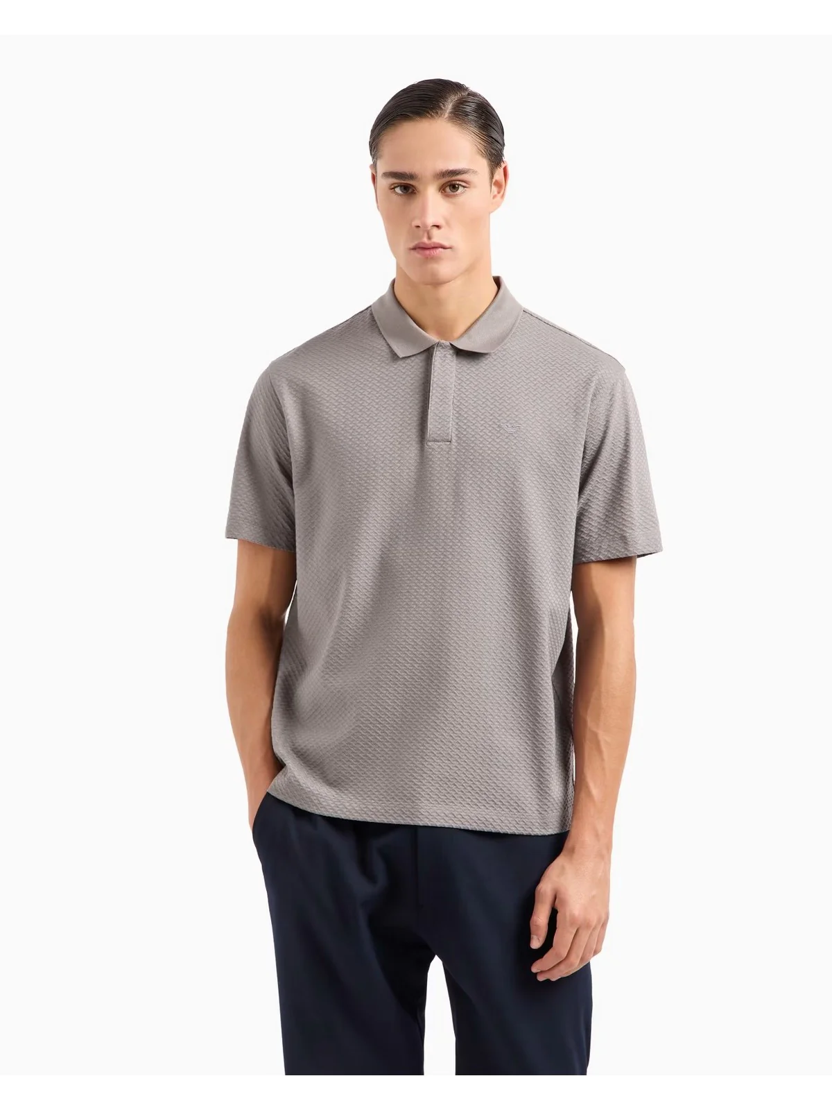 EMPORIO ARMANI Polo Uomo  EM001729 AF14874 F8041 NICKEL CHEVRON - Image 3