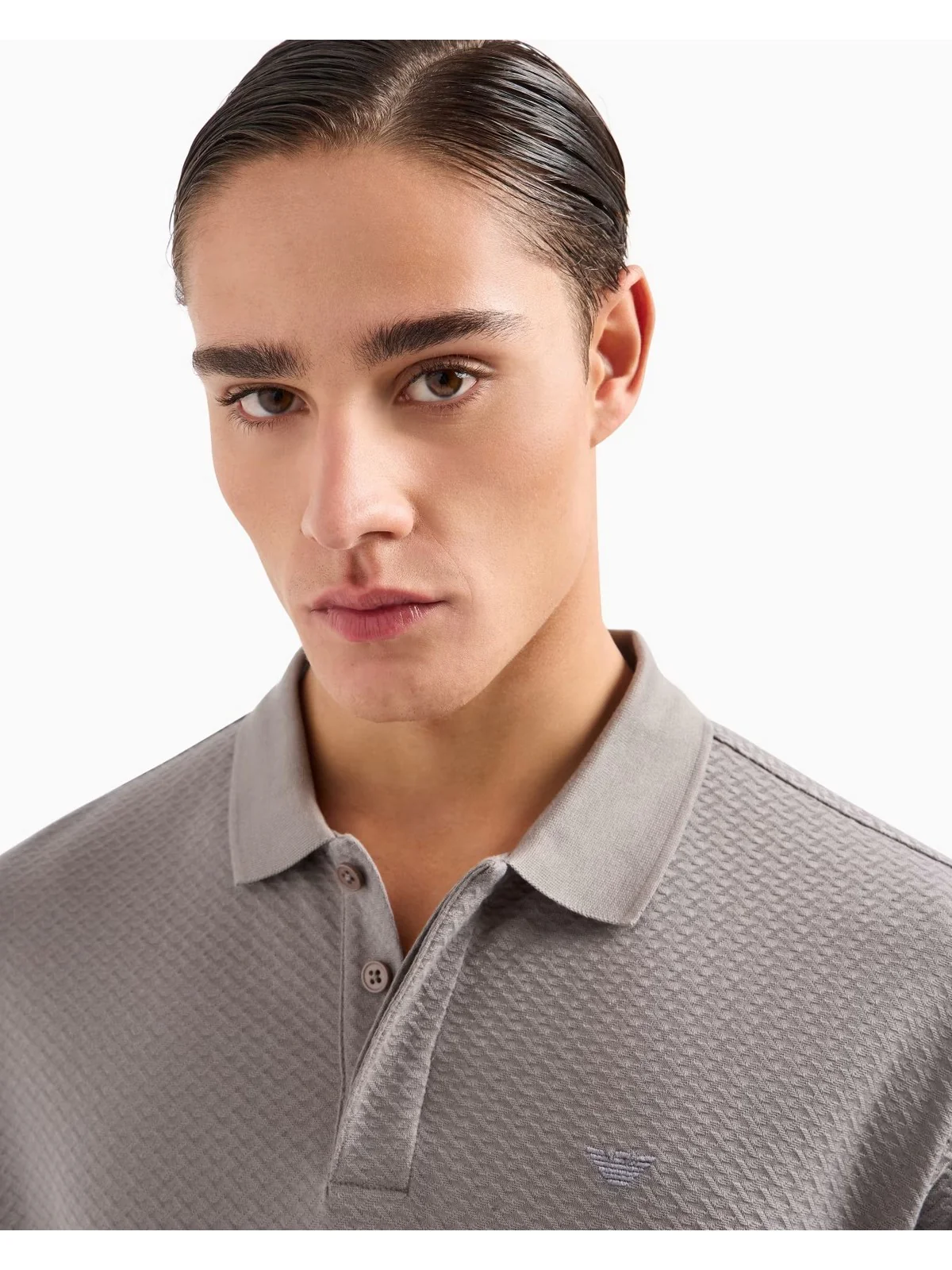 EMPORIO ARMANI Polo Uomo  EM001729 AF14874 F8041 NICKEL CHEVRON - Image 4