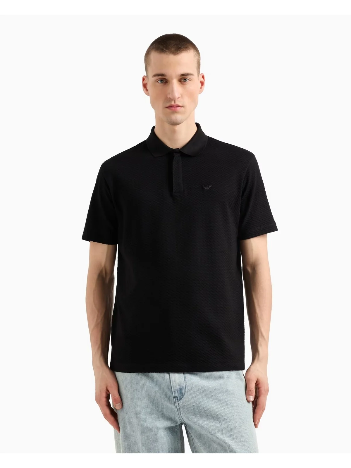 EMPORIO ARMANI Polo Uomo  EM001729 AF14874 FC039 BLACK CHEVRON - Image 4