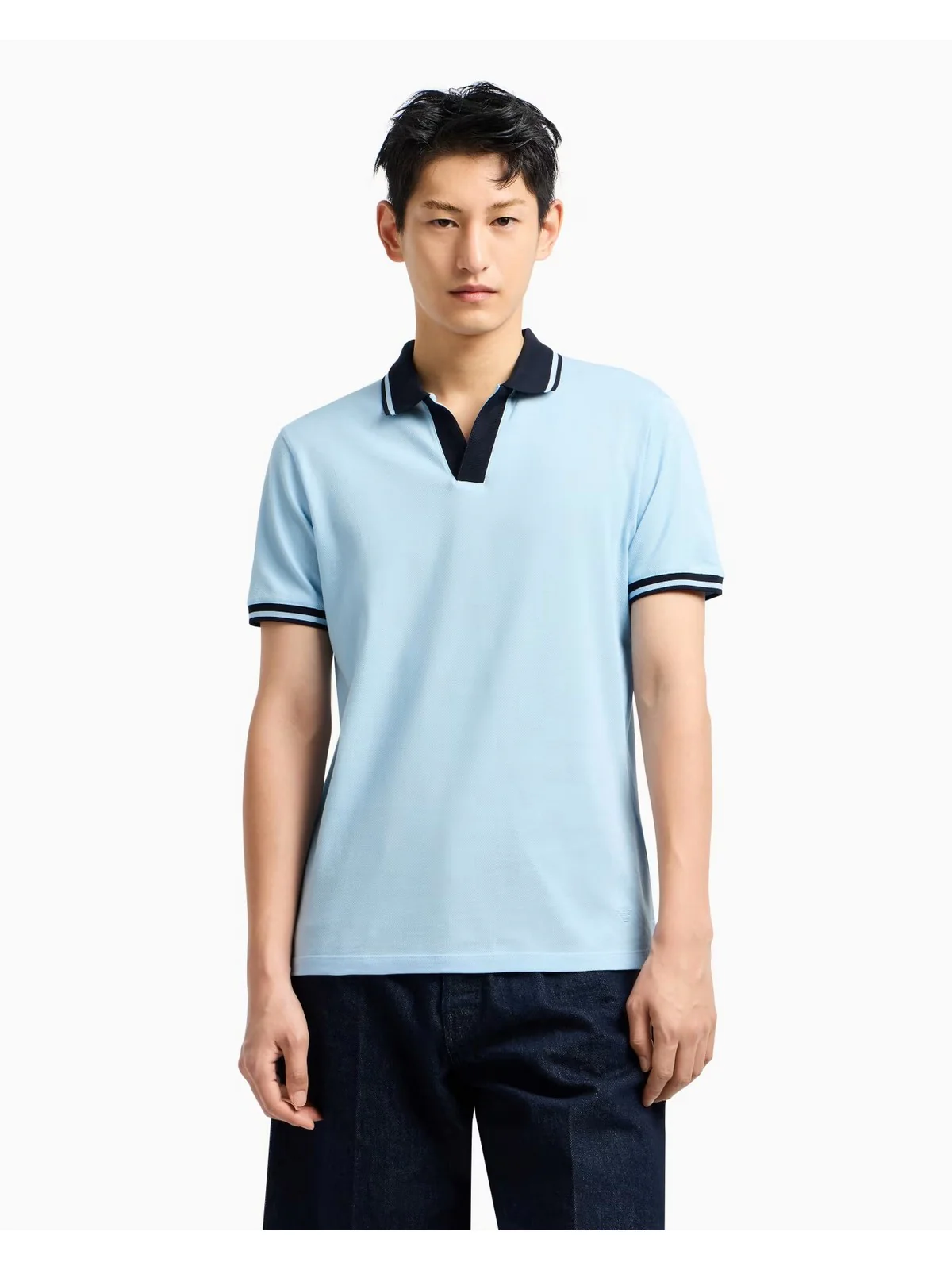 EMPORIO ARMANI Polo Uomo  EM001750 AF12955 U9283 BLUE FOG - Image 4