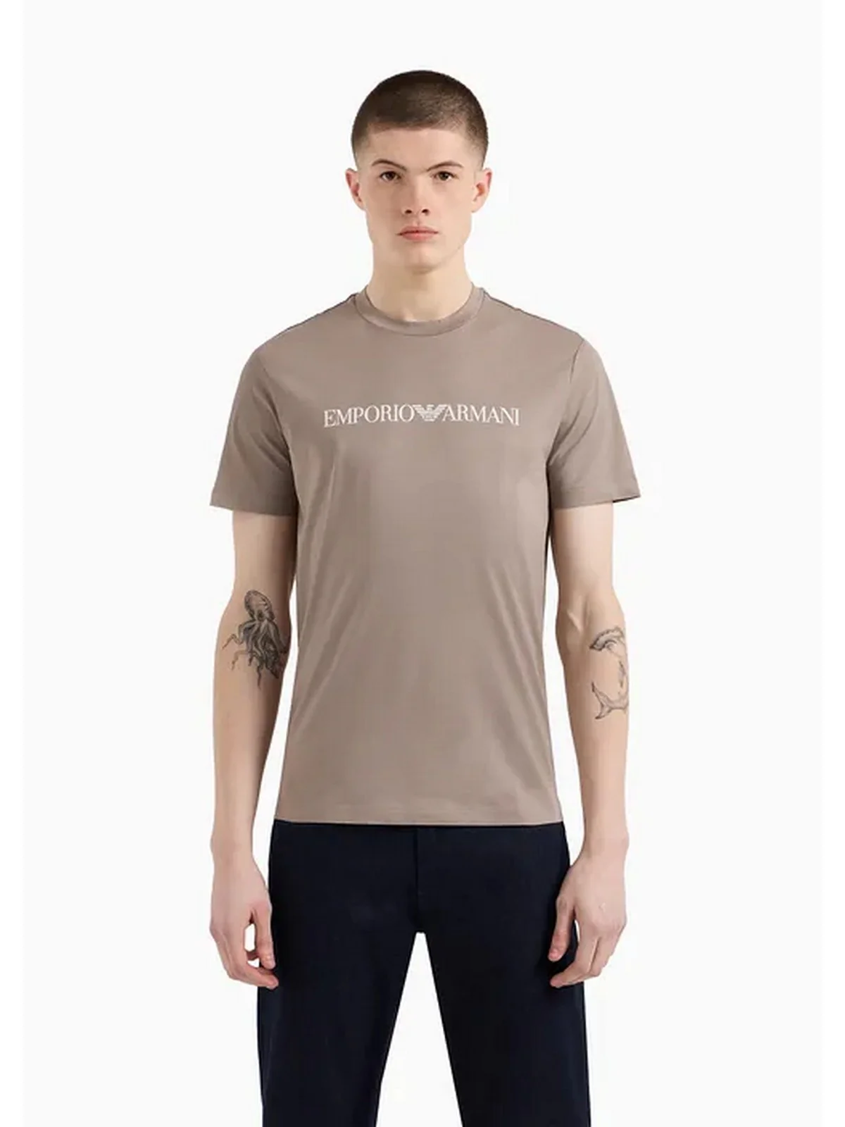 EMPORIO ARMANI T-Shirt e Polo Uomo  8N1TN5 1JPZZ 0149 Beige - Image 4