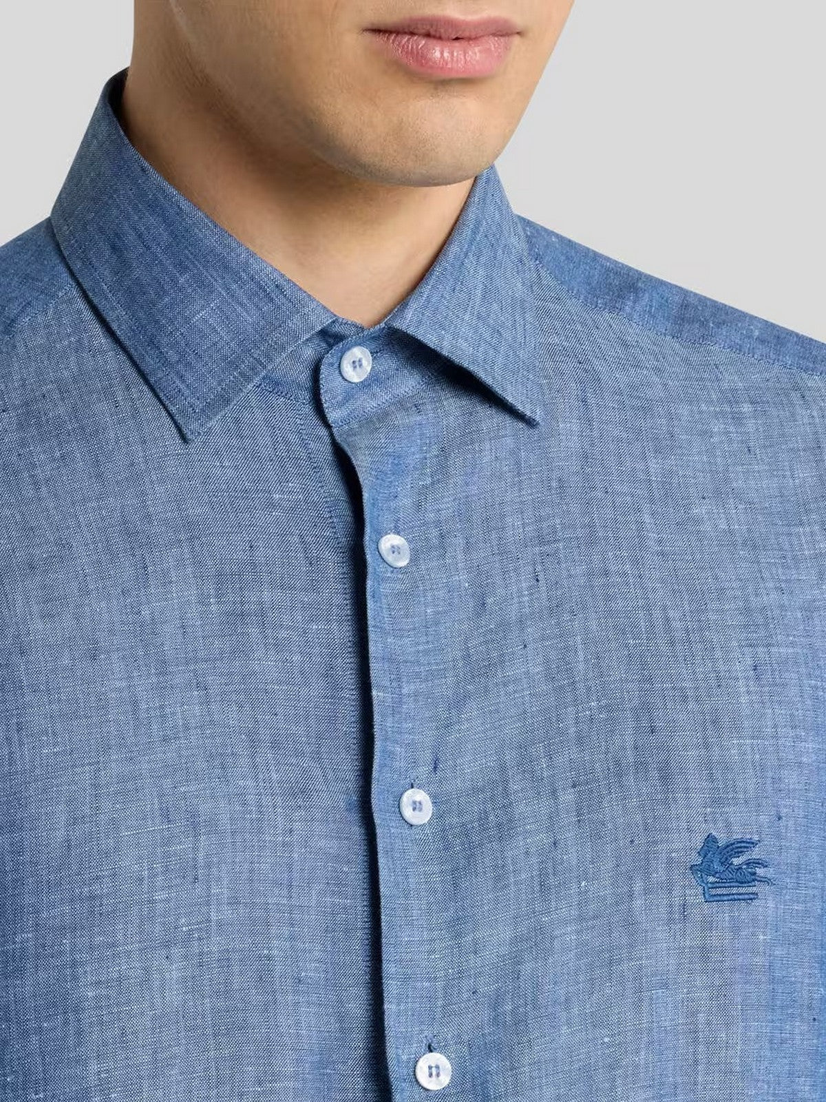 ETRO Camicia Uomo SHIRT ROMA LOGO MRIB0002 99TU3F3 B0068 Blu - Image 4