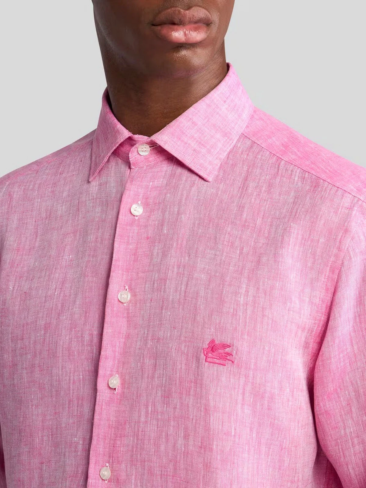 ETRO Camicia Uomo SHIRT ROMA LOGO MRIB0002 99TU3F3 F8593 Rosa - Image 4
