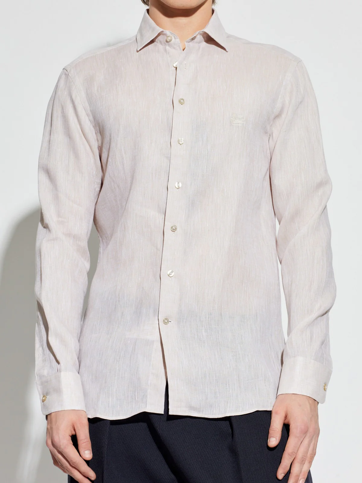 ETRO Camicia Uomo SHIRT ROMA LOGO MRIB0002 99TU3F3 M0121 Beige - Image 4